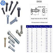 Hexagon Head Screw Titanium/Titanium Alloy Bolt with Nut (DIN 558)